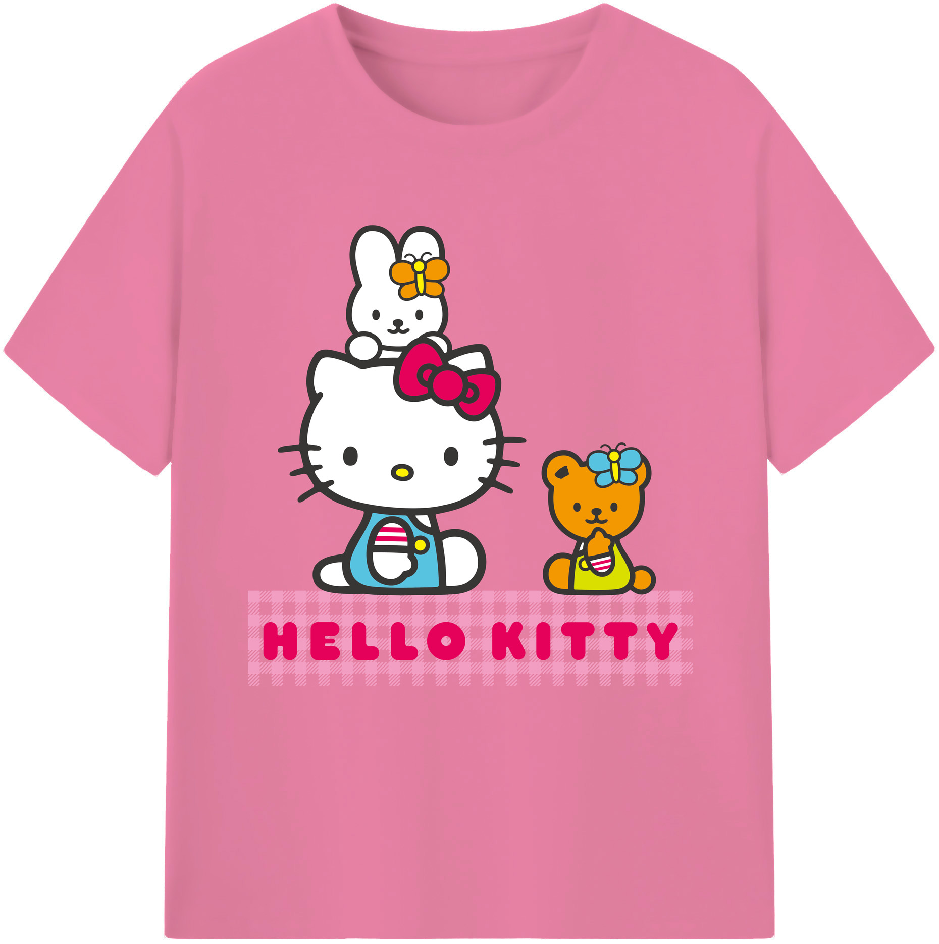 （画像用） Hello Kitty ハローキティ 綿100％半袖Tシャツ（フロントプリント）